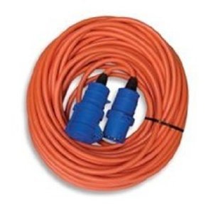 Caravan Hook up Cable, 25 metre ORANGE Arctic cable fitted with 16amp Plug and Socket