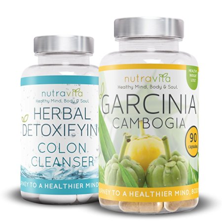 Garcinia Cambogia and Colon Cleanse Detox Combo Pack - UK Manufactured High Quality Dietary Supplement - Great Value Order Today (90 x Garcinia Cambogia   60 x Colon Cleanse Detox)