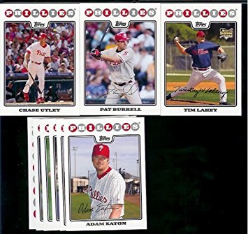 2008 Topps Philadelphia Phillies Series 1&2 Baseball Cards Complete Team Set of 22 cards including Chase Utley, Jimmy Rollins, Ryan Howard and more !