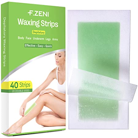 Wax Strips, Waxing Strips Kit for Women, Hair Removal Wax Strips for Arm, Underarm, Leg, Brazilian, Bikini Line, 40 Count (Large Size Waxing Strips)