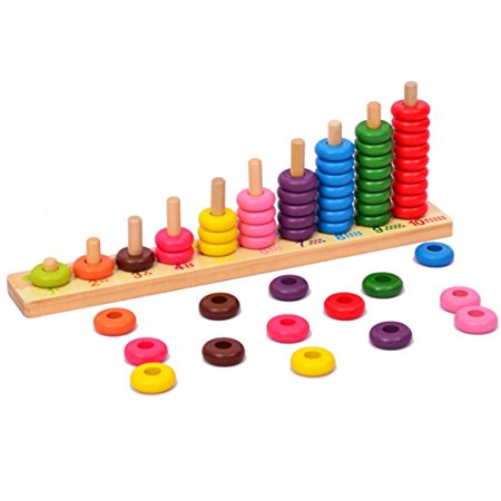Wooden Educational Counting Toys - Math Abacus Number Learning Toy for Kids for 3 year old and up