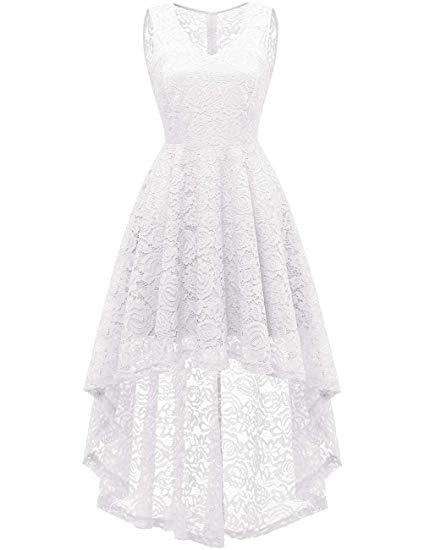 DRESSTELLS Women's Prom Dress Floral Lace Hi-Lo Cocktail Swing Party Dress