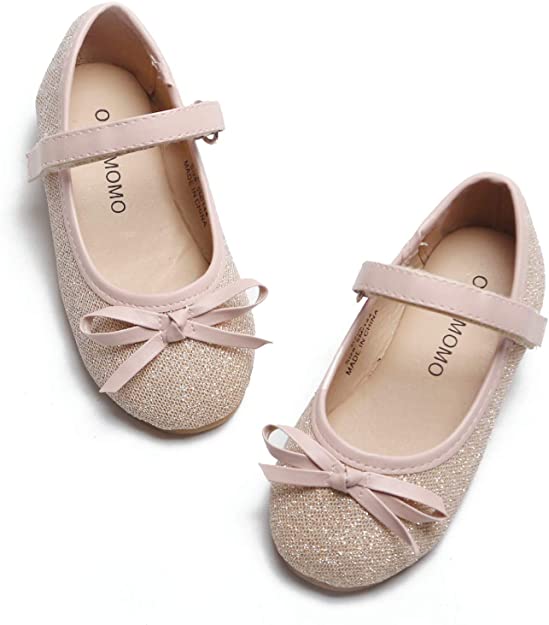 Otter MOMO Toddler Girls Ballet Flats Mary Jane Dress Shoes with Bow Knot