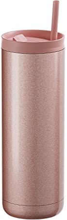 Maars Maker Insulated Coffee Tumbler with Slide Lid | 20oz Spillproof Stainless Steel Mug for Travel, Double Wall Vacuum Sealed - Rose Gold