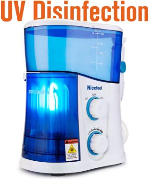 Nicefeel® Oral Irrigator Water Flosser UV Sanitizer 1000ml High-volume Reservoir with Lid Covered FC 188