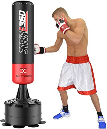 MAXSTRENGTH ® Pedestal Free Standing Boxing or Kickboxing 182 cm Punch Bag Martial Arts, MMA Fitness Equipment/Mixed Martial Arts/MMA Training Equipment Red/Black