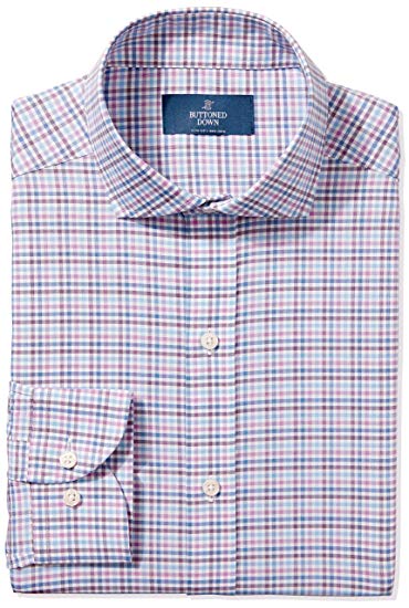 BUTTONED DOWN Men's Slim Fit Non-Iron Dress Shirt (Discontinued Patterns)