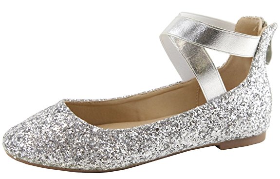 ANNA Dana-20 Women's Classic Ballerina Flats with Elastic Crossing Straps