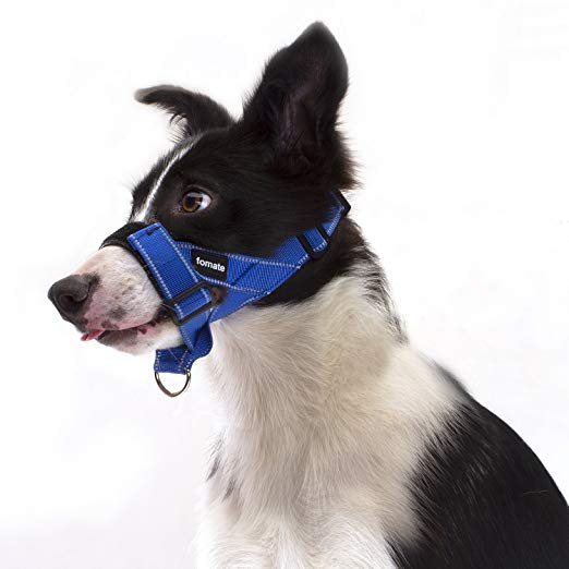 FOMATE Reflective safety Dog Muzzle lead with Adjustable sections, Release Strap, for small, medium, and large breeds