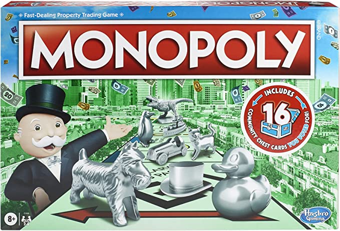 MONOPOLY Game, Family Board Game for 2 to 6 Players, Board Game for Kids Ages 8 and Up, Includes Fan Vote Community Chest Cards