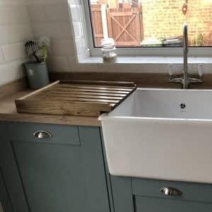 Raised Wooden Pine Worktop Draining Board for a Belfast/Butler Sink