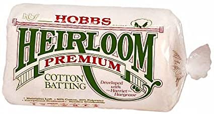 Hobbs Heirloom Premium Cotton Batting/Wadding 120 X 120" King Size