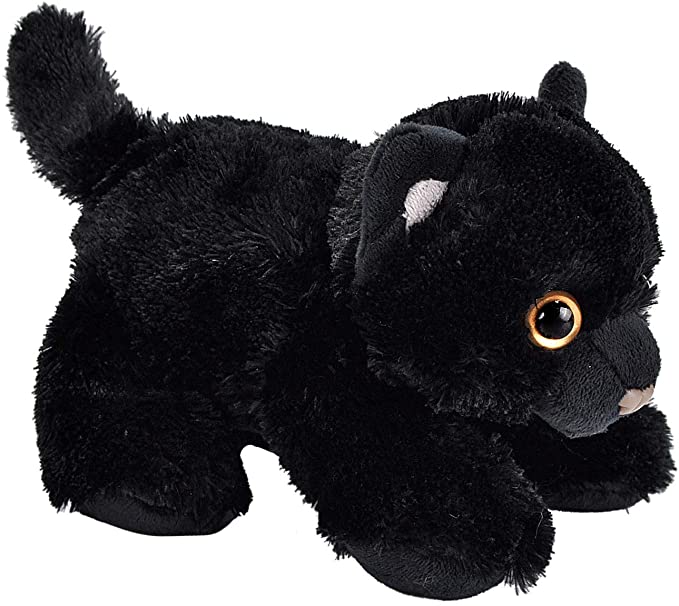 Wild Republic 18089, Black Hug'ems Plush, Cat Cuddly Soft Toy, Gifts for Kids, 18 cm