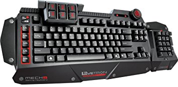 Azio Levetron Mech5 Mechanical Gaming Keyboard with Cherry Black MX Switches (KB577U)