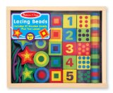 Melissa and Doug Deluxe Wooden 27-Piece Lacing Beads in a Box