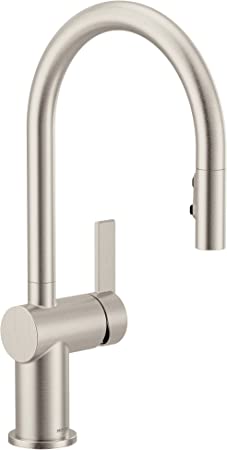 Moen 7622SRS CIA Pulldown Kitchen Faucet with Power Boost with Optional Chrome Accents, Spot Resist Stainless