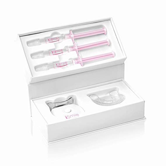 iSmile Teeth Whitening Kit with Fast UV Light Accelerator – Professional Organic Protective Menthol Gel