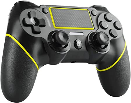 Diswoe PS4 Controller, Wireless Controller for Playstation 4/Pro/Slim/PC, Touch Panel Gamepad with Dual Vibration and Audio Function, USB Cable, Anti-Slip Grip and Mini LED Indicator