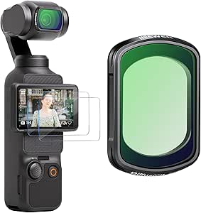 NEEWER Magnetic Black Diffusion 1/4 Filter Compatible with DJI OSMO Pocket 3, Dreamy Cinematic Effect Lens Filter with Ultra Slim Frame & Multi Coated HD Optical Glass, 2 LCD Touch Screen Protectors