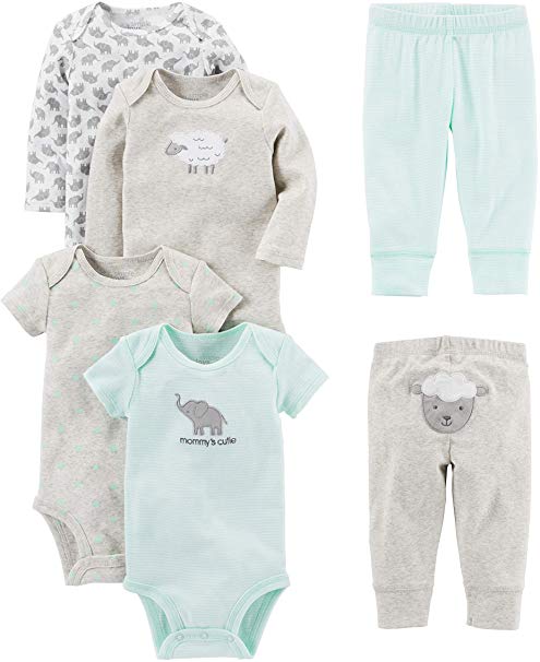 Simple Joys by Carter's Baby 6-Piece Bodysuits (Short and Long Sleeve) and Pants Set