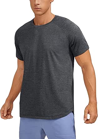 CRZ YOGA Men's Lightweight Short Sleeve T-Shirt Quick Dry Workout Running Athletic Tee Shirt Tops