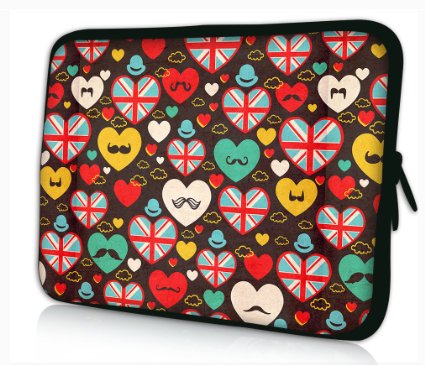 iColor Universal Colorful Hearts 11.6" 12" 12.1" Laptop Tablet PC Sleeve Case Bag Pouch Cover Protector For 11.6"/12"/12.1" ASUS Vivo Tab 11.6in Tablet /Samsung Series 7 Slate Pro 11.6" Tablet /Samsung Google 11.6" Chromebook