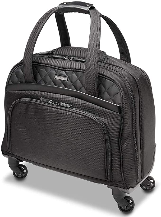 Kensington Laptop Roller Case - Contour 2.0 Executive Balance Laptop Spinner for up to 15.6" Inch Laptops, Wheeled Laptop Case with Tote Bag Style, Ideal Cabin Bag for Women (K60380WW) Black