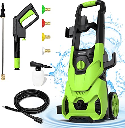 PAXCESS Electric Pressure Washer 3000 PSI 2.5 GPM High Pressure Power Washer Surface Cleaner with 4 Spray Nozzle and Foam Cannon for Car, Home, Driveway, Patio