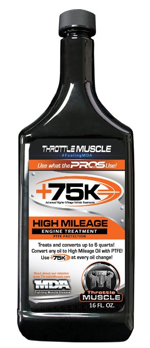 Throttle Muscle TM5366 -  75K High Mileage Engine Treatment Oil Converter with PTFE 16 Oz