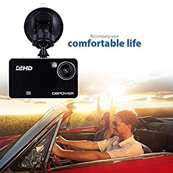 DBPOWER 2.7" 1080P FHD Dash Cam Car DVR Camcorder Dashboard with 120°Viewing Angle, 4XZoom Lens, G-Sensor, Night Vision, Motion Detection, support up to 32GB TF-Card