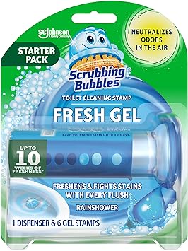 Scrubbing Bubbles Toilet Cleaning Gel, Rain Shower, 1,34 Ounce