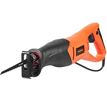 VonHaus 800W Reciprocating Saw Variable Speed with 105mm Max. Cutting Depth – Tool Free Blade Change – Includes 2 Blades – for Wood & Metal Cutting