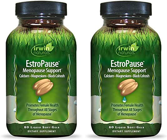 Irwin Naturals EstroPause Menopause & Women's Health Support Supplement 80 Liquid Softgels (Pack of 2)