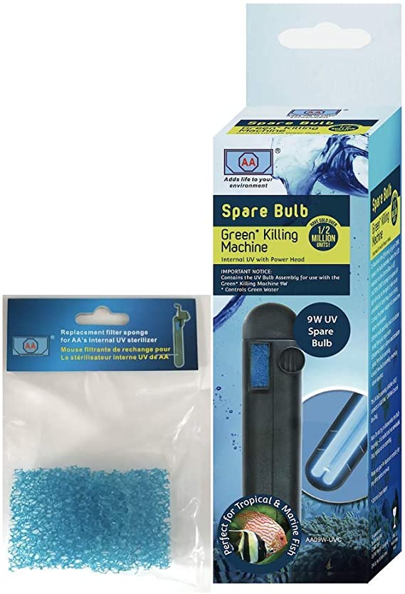 GKM9W Internal UV Spare Bulb with One Pack Replacement Sponge (2 Items)