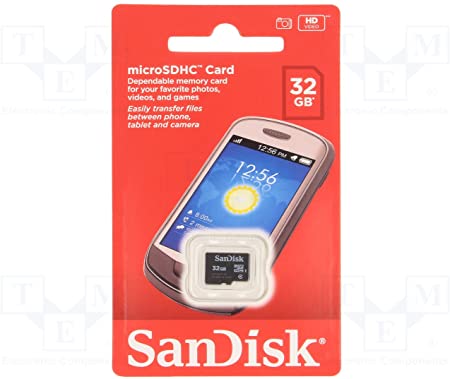 SanDisk 32GB Mobile MicroSDHC Class 4 Flash Memory Card With SD Adapter - (Retail Packaging)