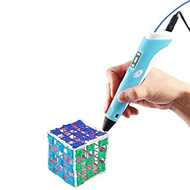 3D Printing Pen,Vcall Newest 3D Drawing Pen with LCD Screen and Doodle Model Making Arts and Crafts Drawing with ABS Material and Power Supply(Blue)