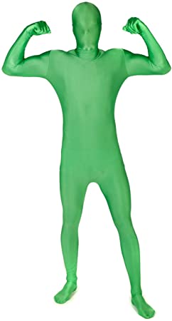 Adults MSUIT Green Second Skin Halloween Fancy Dress Costume - size Large - 5'5-5'9 (164cm-175cm)