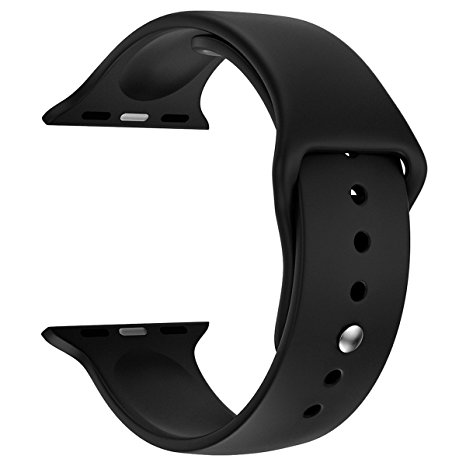 Valuebuybuy Sport Style Soft Silicone Replacement Strap bands for Apple Wrist Watch, 42mm M/L - Black