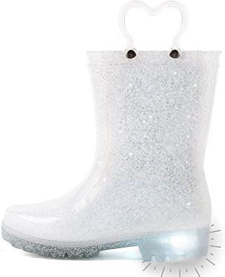 Outee Adorable Printed Light Up Rain Boots for Little Kids