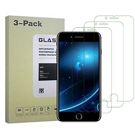 iPhone 8 Plus Screen Protector,[5.5inch][3 Packs]by ,2.5D Edge Tempered Glass for iPhone 8 Plus, Anti-Scratch,Case Friendly