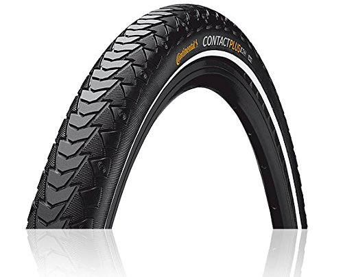 Continental Contact Plus Bike Tire - Replacement City/Trekking, Extra E-Bike Rated Puncture Protection Bike Tire (24", 26", 27", 28")