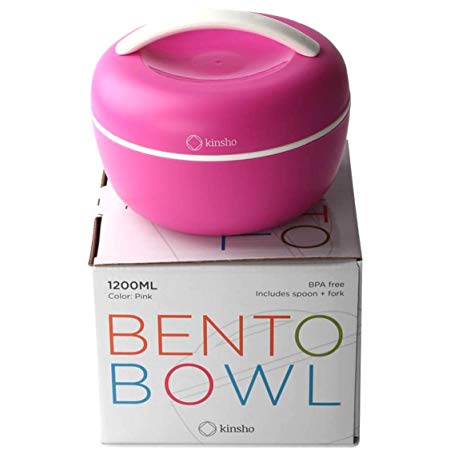 Bento Box Lunch Bowl   Salad Container for Adults, Women, Teens (Pink, Large)