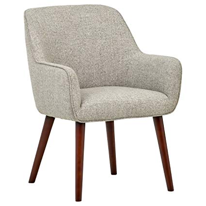 Rivet Julie Mid-Century Swope Accent Dining Chair, 23.6"W, Light Grey