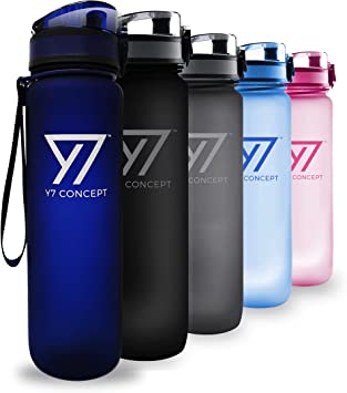 Y7 Concept Sports Water Bottle Eco Friendly BPA Free Plastic 1 Litre, Leak-proof Lid, with Filter