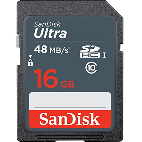 SanDisk Ultra 16GB SDHC Class 10 UHS-1 Memory Card - Speed up To 48 MB/s