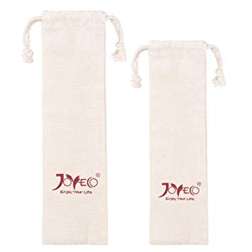 JOYECO Straws Carrying Case, Reusable Pouchs for Metal Straws, Glass Straws, Knife, Fork, Chopsticks, Set of 2 Bags
