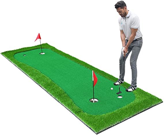SkyLife Golf Putting Green Mat, Professional Golf Practice Trainning Aid System for Home Office Indoor Outdoor Use