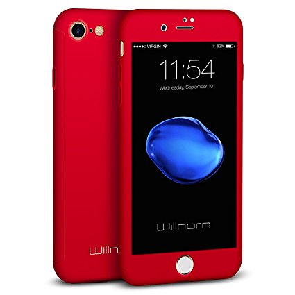 Willnorn iPhone 7 case Ultra Thin 360° Full Body Protective Case Cover For iPhone 7 4.7" With Scratch HD Clear Screen Protector