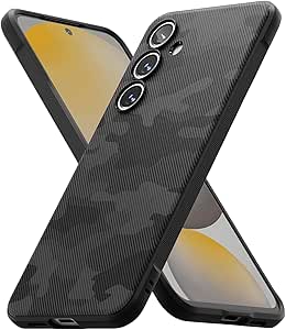 Ringke Onyx [Feels Good in The Hand] Compatible with Samsung Galaxy S24 FE Case, Anti-Fingerprint Technology Prevents Oily Smudges Enhanced Grip Precise Cutouts for Camera - Camo Black