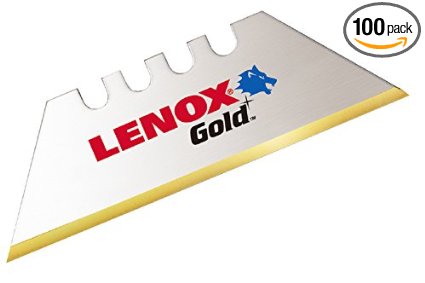 LENOX GOLD Utility Knife Blades, Titanium-Coated, 100-Pack